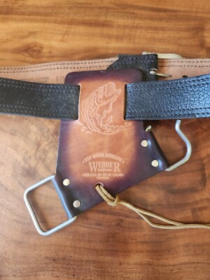 Webber Fishing Rod Holster Bait Caster/Spinning Holder Leather With Belt |  eBay