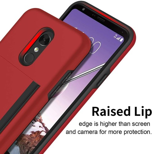 For Motorola Moto E7 /E 2020 Credit Card Wallet Slot Case Rubber Hybrid Cover - Picture 28 of 33