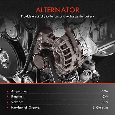 Alternator Fits Honda Accord V6 3.0 Liter 2004-2007 12 Volts 130 - View #4
