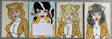 Lot Of 4 Original Signed Robert Smith Naughty Josie The Pussycats Sketch Cards