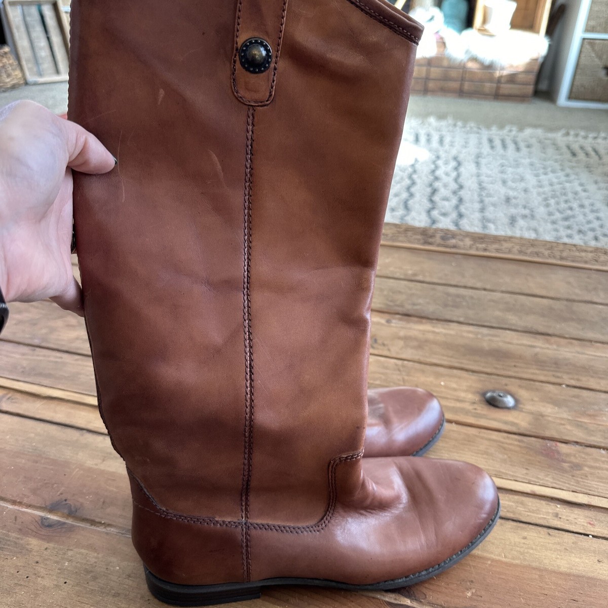 Carlos Brown Over the Knee Boots for Women for sale | eBay Carlos Santana size 8.5 M knee length boots in brown color display picture 1