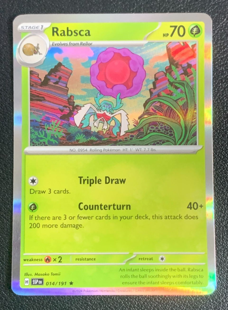 Rabsca 014/191 Surging Sparks Holo Rare Pokemon TCG Card NM