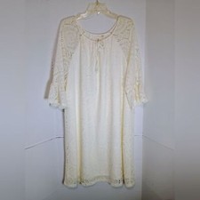 Tacera Women's Cream Lace Dress Size 2X