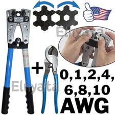 Wire Crimper and Cable Cutter for 0, 1, 2, 4,...