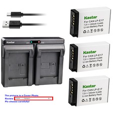 Kastar Battery Slim Dual Charger for Canon LP-E17 LPE17 Canon EOS 750D 760D DSLR