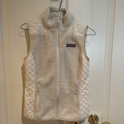 Vineyard Vines Quilted Sherpa Fleece Vest XXS Cream Martha's