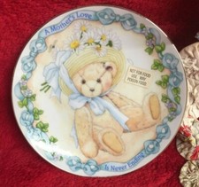 Vtg Cherished Teddies 2001 Priscilla Hillman A Mother's Love Collectible Plate
