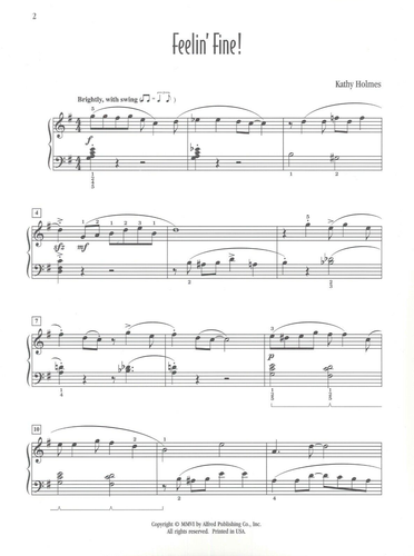 Feelin' Fine Intermediate Piano Solo Sheet Music 2006 Kathy Holmes - Picture 2 of 3