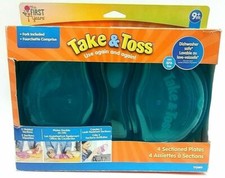The First Years 4 Piece Take Toss Double Duty Plates 9 m BRAND NEW A BOX