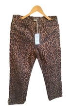 Next Petite Women's Three-Quarter Length Trousers, Size 12, Animal Print