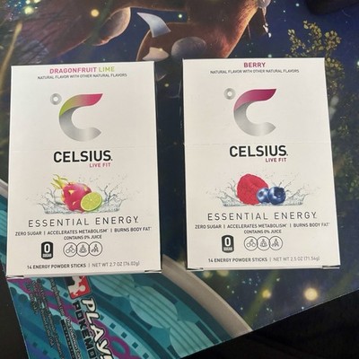 2 Boxes Celsius Essential Energy Berry & Dragonfruit 28 Total Stick Pack 5/2028