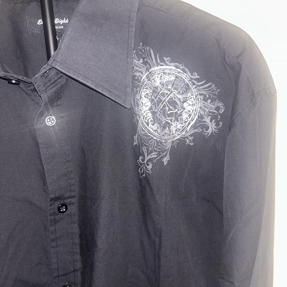 Vintage Y2K Eighty-Eight Men’s 2XAffliction Style Button Down Shirt Grunge Black - Image 3 of 4