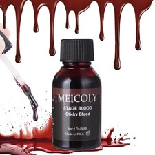 Fake Blood Washable,1.06oz Edible Stage Blood,Realistic Drips Sticky Fake Blo...