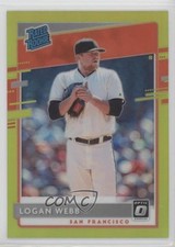 2020 Panini Donruss Optic Rated Rookies Retail Lime Green Prizm Logan Webb 16a2