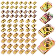 100 PCS U-Clip Nut Set for Auto Car – M4 M5 M6 M8 Assortment Kit (25 Each), Co