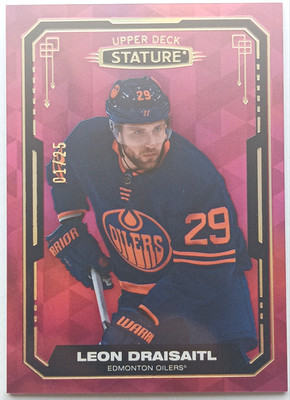 2022-23 UD Stature Design Variant Red Leon Draisaitl 1/25 Edmonton Oilers