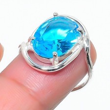 Swiss Blue Topaz Gemstone 925 Sterling Silver Jewelry All Size Ring For Gift