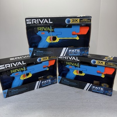 Nerf Rival Fate XXII-100 Blaster Lot Of 3 New Accu-Rounds Spring Action Blue