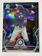 2023 Bowman Draft Chrome AQUA Lunar Crater Refractor /125 Brock Rodden