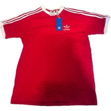 RED ADICOLOR CLASSICS 3-STRIPES TEE-MENS L