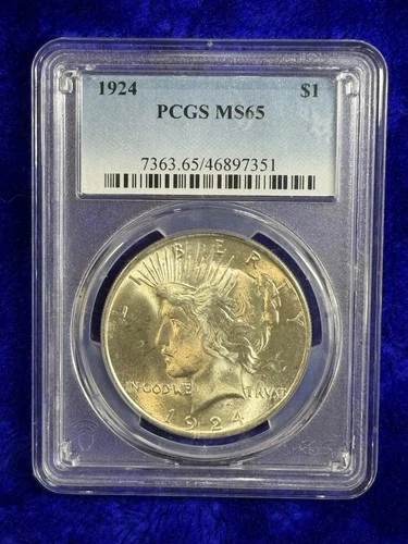 1924 Peace Silver Dollar PCGS MS65
