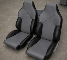 For 1994-1996 Chevy Corvette C4 Sport S.leather Pair Seat Covers Blackcharcoal