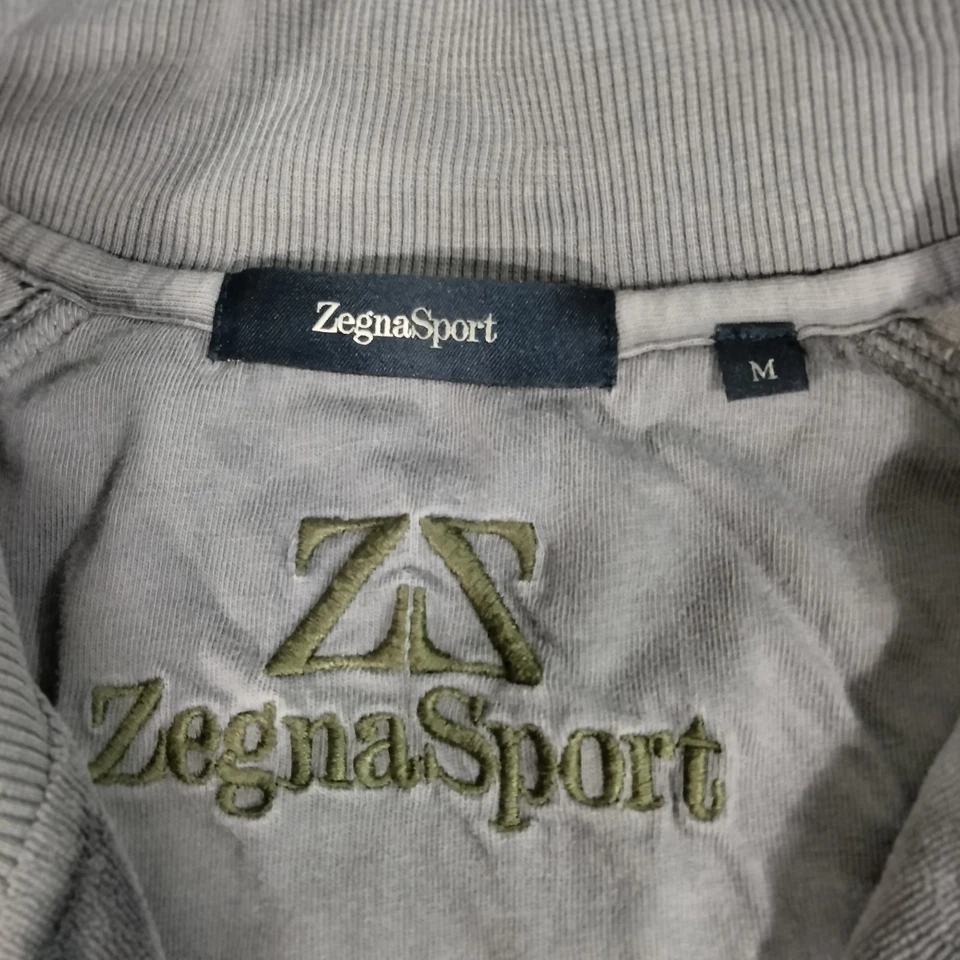 Chaqueta deportiva de lujo Zegna de terciopelo gris cremallera completa talla M mediana atlética preppy Foto 4 de 4