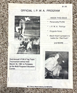 RARE 1990-91 IPWA Official Wrestling Program Lot (4) Rusty Brooks Norman Smiley