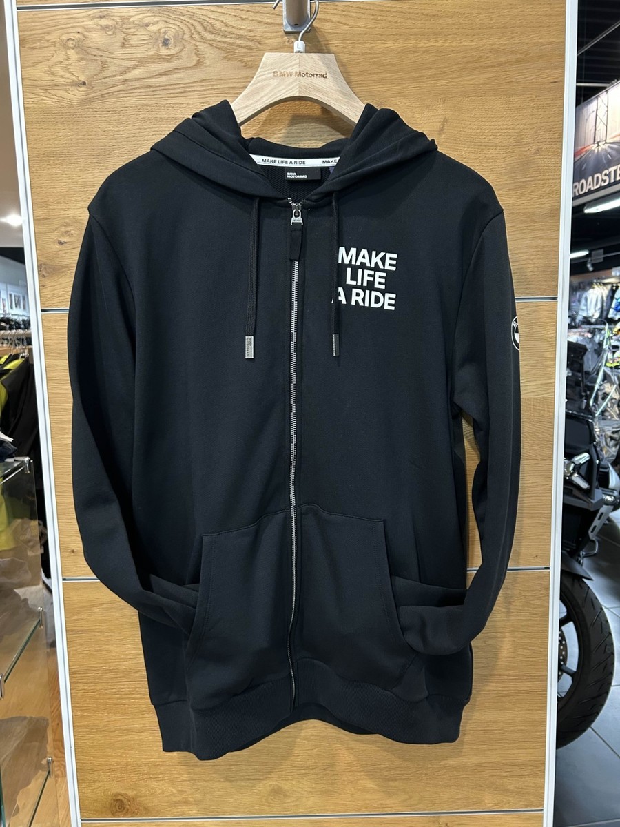 BMW Motorrad Make Life a Ride Black Zip Hoodie, Size Men's L, NWT