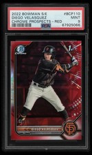 2022 BOWMAN SAPPHIRE ED CHROME PROSPECTS RED #BCP110 DIEGO VELASQUEZ 9/10 PSA 9