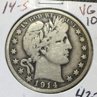 1914-S   Barber Half Dollar    VG-Fine   LITY and top of BER   Combined Shipping