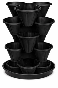 6 Tour de planteur vertical de niveau + Saucer fraise Herbe fleur pot pot stand