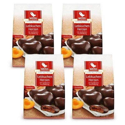 4x WEISS Ginger chocolate apricot hearts Gingerbread Cookies