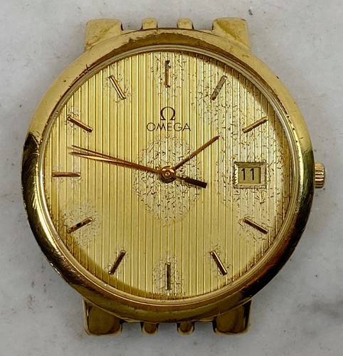 Vintage Omega Deville Lunette Herren Quarzuhr. Vergoldetes Gehäuse. LESEN