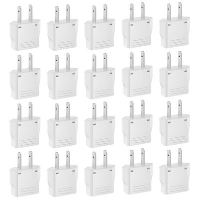 20 Pack European to US Plug Adapter, Type A Plug Adapter European to American...
