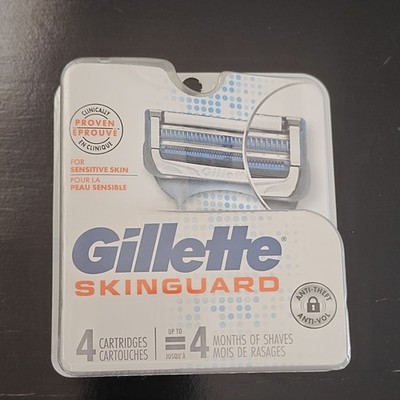 Gillette Skinguard Stainless Steel Razor Refill Cartridges 2-Blade 4 Pack