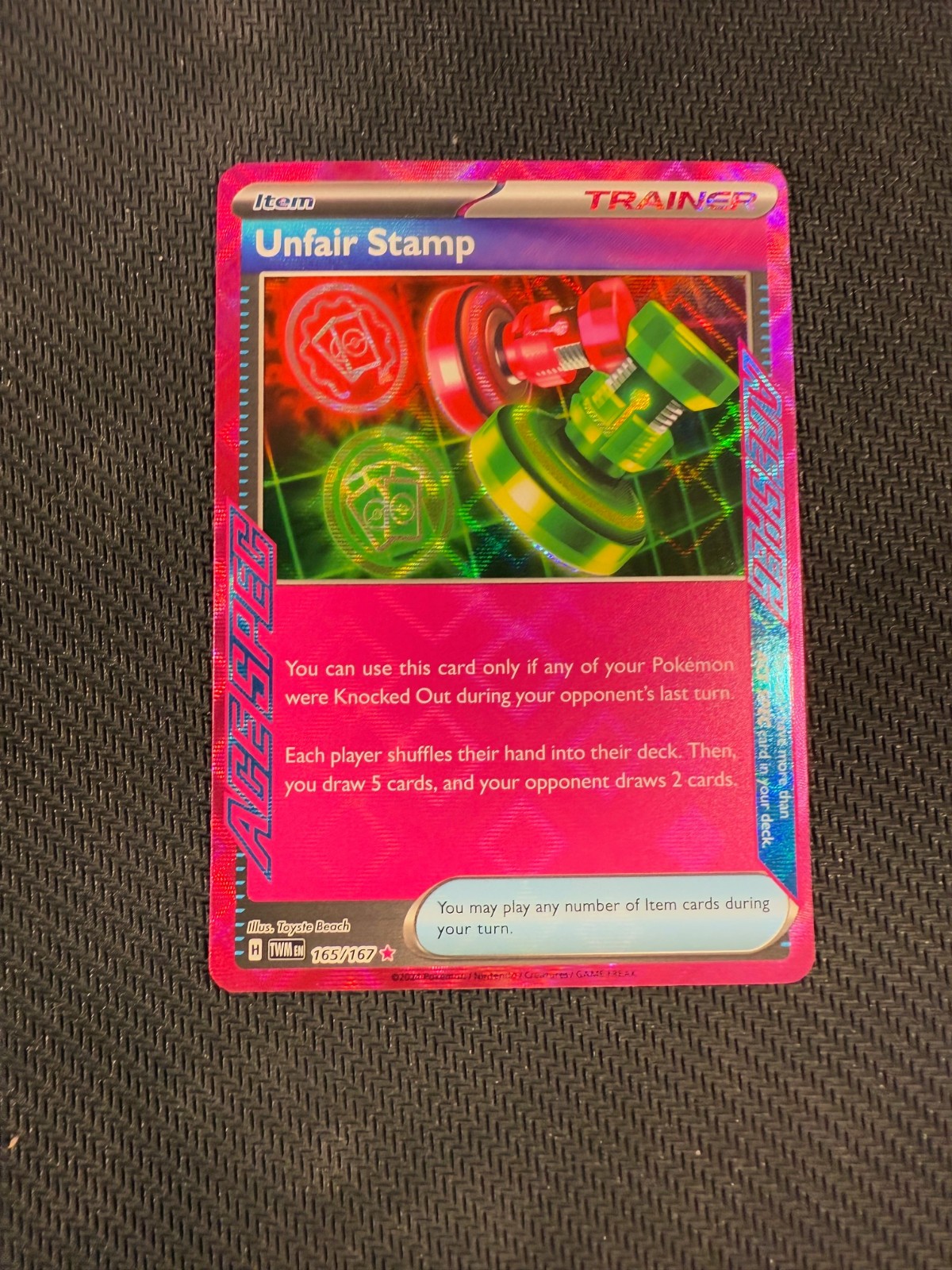Pokemon Unfair Stamp 165/167
