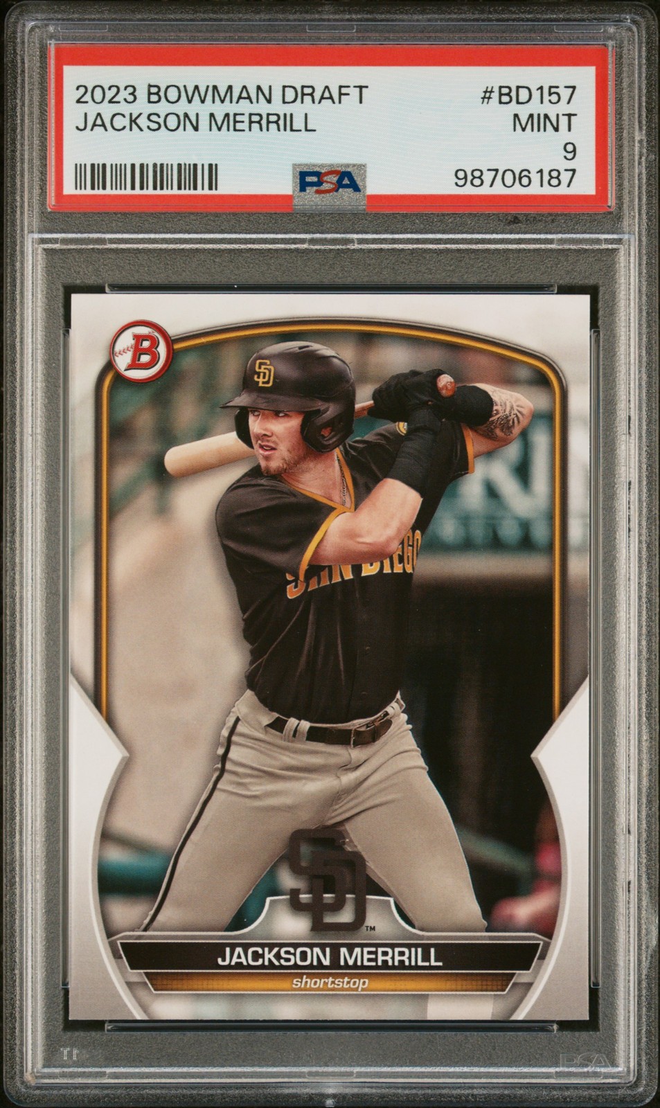 2023 BOWMAN DRAFT #BD157 JACKSON MERRILL PSA 9