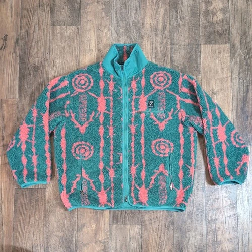 Supreme SOUTH2 WEST8 Fleece Jacket Teal SS21 satin lining w zip closure 3 pocket - product listing photo