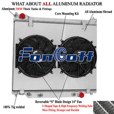 3Row Radiator Shroud Fan FOR 97-14 Ford E150 E350 E250 Econoline Club Wagon 5.4L