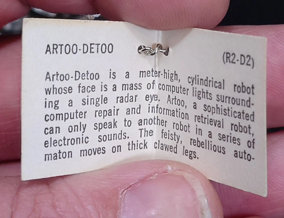 Collar y pendientes vintage 1977 Star Wars R2D2 - Imagen 3 de 4