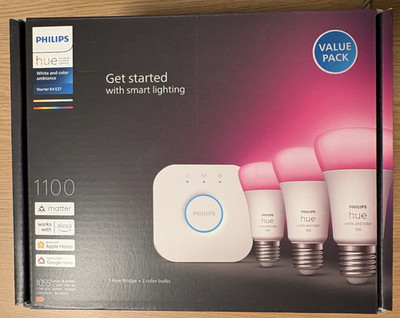 Philips Hue White & Color Ambiance E27 Starter Kit Bridge + 3 x A60 - Neu