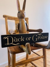 Duck Or Grouse Sign Mind Your Head Wooden Signs Vintage Hand Painted DUCK