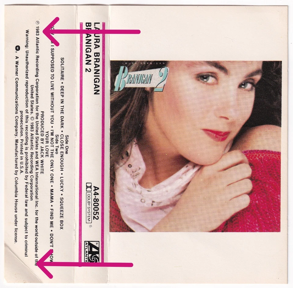 Laura Branigan 2 Cassette 1983 Club Edition Dolby No Barcode A4-80052 Atlantic Foto 2 de 4