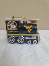 Topperscot NCAA  West Virginia Mountaineers Blown Glass Train Ornament