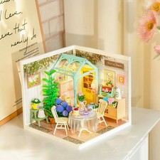 ROBOTIME DIY Miniature House Kit Dollhouse Model Building Craft Kit Birthday Cre