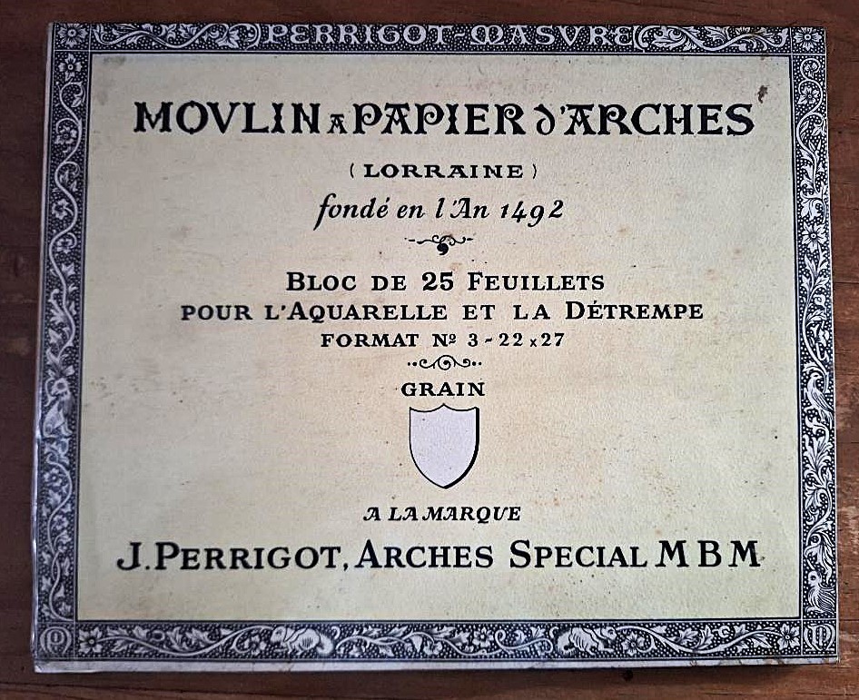 Bloc Aquarelle Arches Perrigot absorbant en coton 22x27cm pour lavis