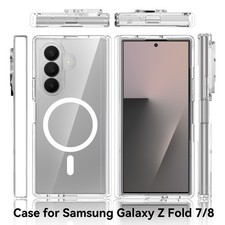 For Samsung Galaxy Z Fold8 Ultra/Z Fold8/Fold 7 Mag Safe Clear Case Hinge Cover