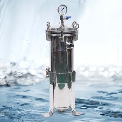150 PSI 304 Stainless Steel Bag Filter Housing With Mesh Basket DN25 #4 Bag