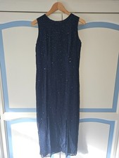 Debenhams sequined evening dress size 12 navy blue